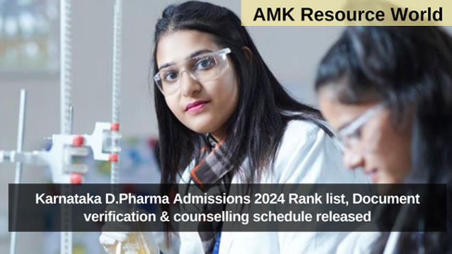 Karnataka D.Pharma Admissions 2024 Rank list, Document verification & counselling schedule released