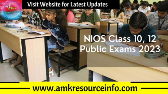 NIOS class 10, 12 Public Exams 2023
