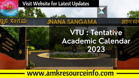 VTU : Tentative Academic Calendar 2023