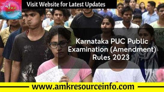 Karnataka PUC Public Examination (Amendment) Rules 2023 released