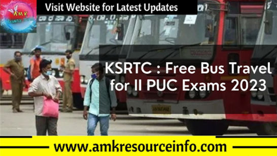 KSRTC : Free Bus Travel for II PUC Exams 2023