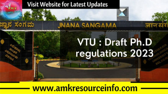 VTU : Draft Ph.D regulations 2023