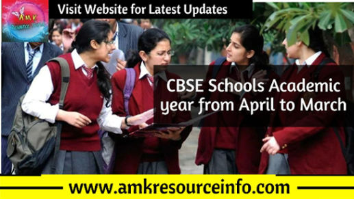 CBSE Schools Academic year from April to March