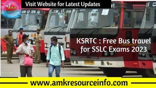 KSRTC : Free Bus travel for SSLC Exams 2023