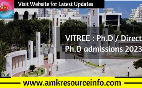 VITREE : Ph.D / Direct Ph.D admissions 2023