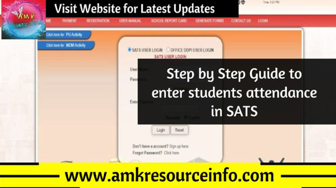 Step by Step Guide to enter students attendance in SATS