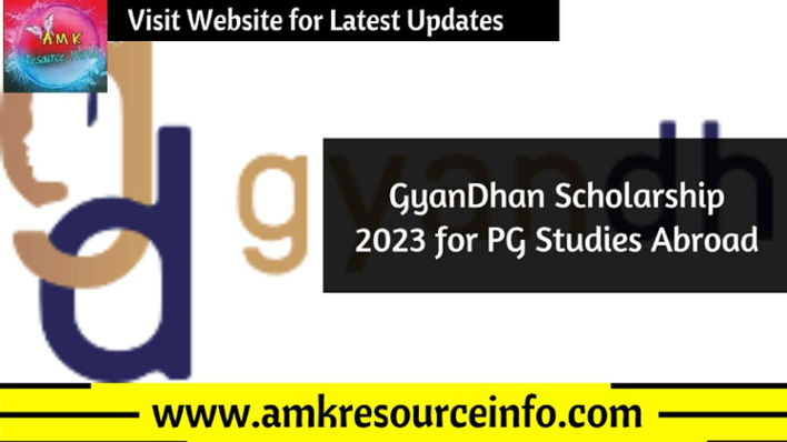 GyanDhan Scholarship 2023 for PG Studies Abroad