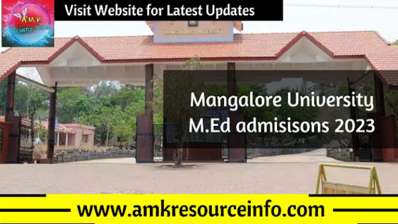 Mangalore University M.Ed admissions 2023