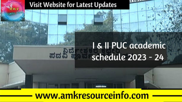 I & II PUC academic schedule 2023 - 24 released