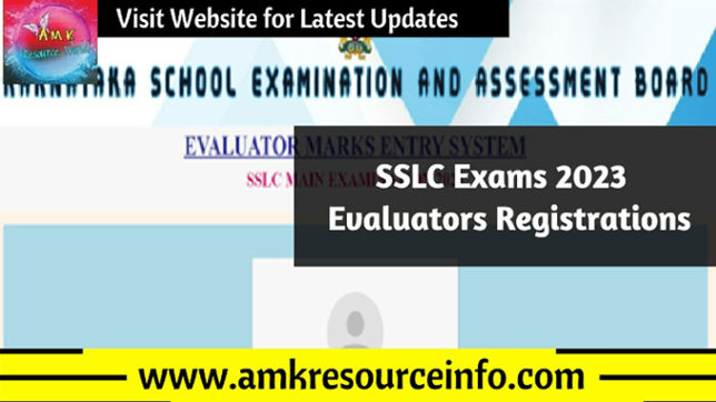 SSLC Exams 2023 Evaluators Registrations