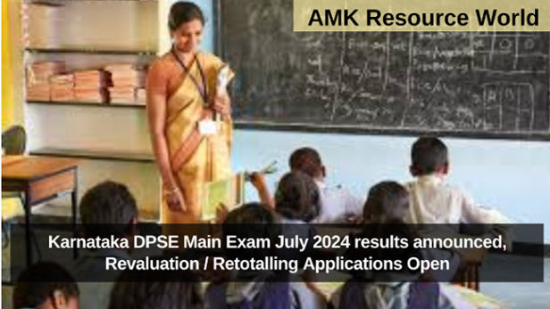 Karnataka DPSE Main Exam July 2024 results announced, Revaluation / Retotalling Applications Open