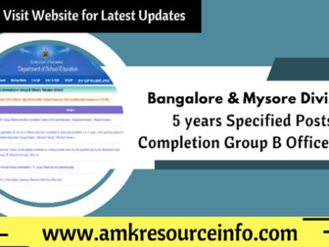 Bangalore & Mysore Division List Of Group B Officers Who Have Completed ...