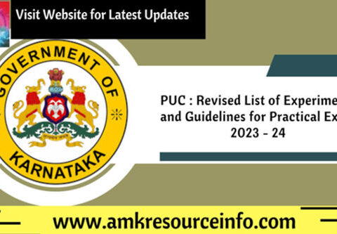 Revised List of Experiments and Guidelines for Practical Exam 2023 - 24