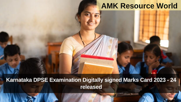 Karnataka DPSE Examination Digitally signed Marks Card 2023 - 24 released