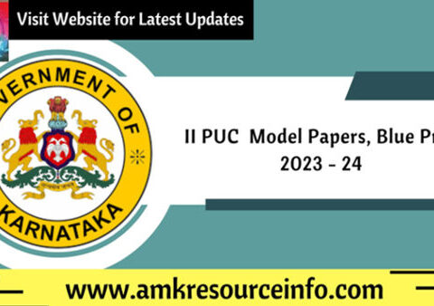 II PUC all subjects Model Papers, Blue Print 2023 - 24