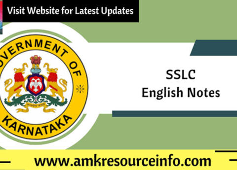 SSLC First Language / Second Language / Third Language English Notes and Grammar