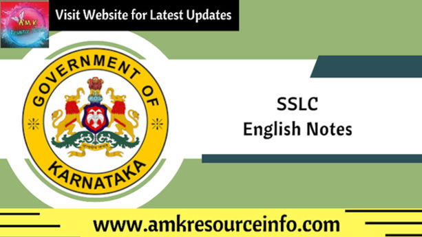 SSLC First Language / Second Language / Third Language English Notes and Grammar
