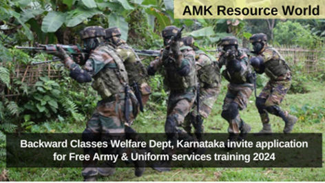 Backward Classes Welfare Dept, Karnataka invite application for Free Army & Uniform services training 2024