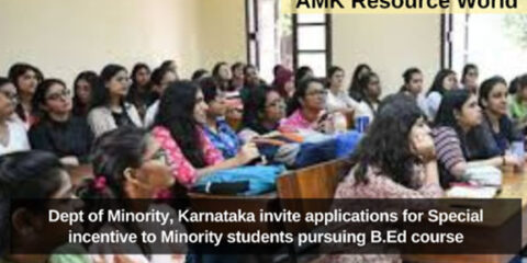 Dept of Minority, Karnataka invite applications for Special incentive to Minority students pursuing B.Ed course