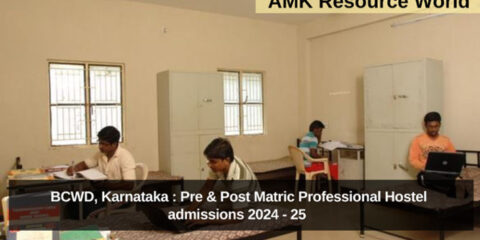BCWD, Karnataka : Pre & Post Matric Professional Hostel admissions 2024 - 25 Application process started