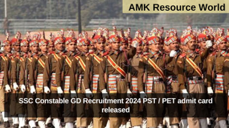 SSC Constable GD Recruitment 2024 PST / PET admit card released