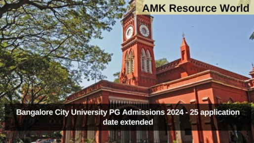 Bangalore City University PG Admissions 2024 - 25 application date extended