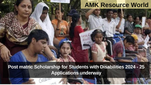 Post matric Scholarship for Students with Disabilities 2024 - 25 Applications underway