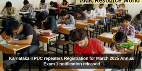 Karnataka II PUC repeaters Registration for March 2025 Annual Exam 1 notification released