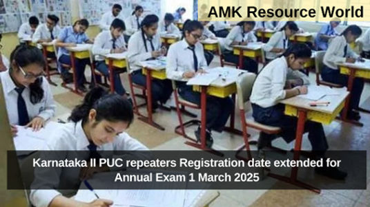 Karnataka II PUC repeaters Registration date extended for Annual Exam 1 March 2025