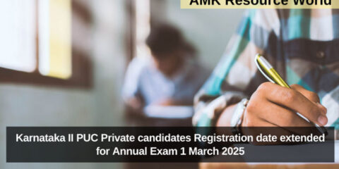 Karnataka II PUC Private candidates Registration date extended for Annual Exam 1 March 2025