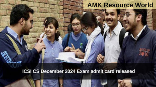 ICSI CS December 2024 Exam admit card released