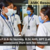 Karnataka P.B.B.Sc Nursing, B.Sc AHS, BPT (Lateral Entry) admissions 2024