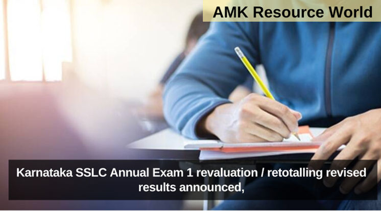 Karnataka SSLC Annual Exam 1 revaluation / retotalling revised results announced, Check your Marks