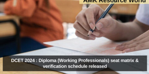 DCET 2024 : Diploma (Working Professionals) seat matrix & verification schedule released
