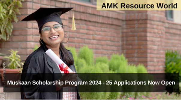 Muskaan Scholarship Program 2024-25 Open! Indian students (grades 9-12) from families earning less than 8 lakh/year can apply for upto ₹12,000. Don't miss out! Apply by September 3rd.