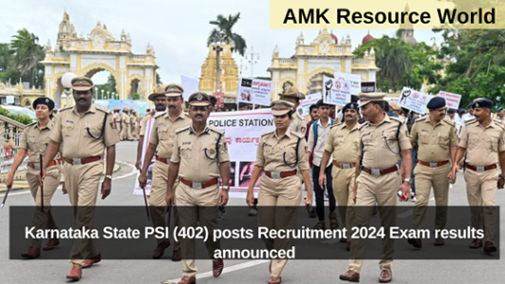 Karnataka State PSI (402) posts Recruitment 2024 Exam results announced