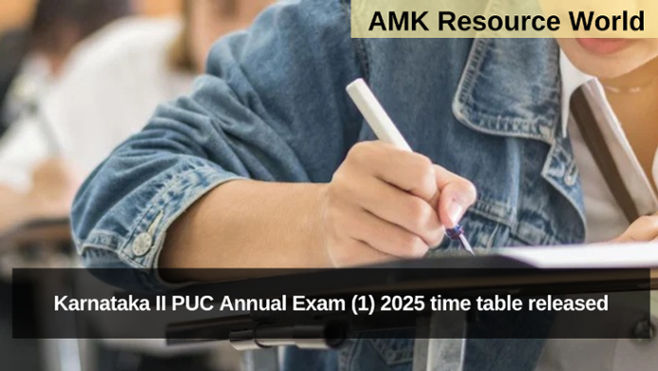 Karnataka II PUC Annual Exam (1) 2025 time table released