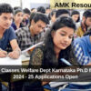 Backward Classes Welfare Dept Karnataka Ph.D fellowship 2024 - 25