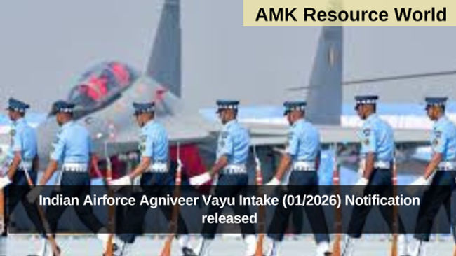 Indian Airforce Agniveer Vayu Intake (01/2026) Notification released