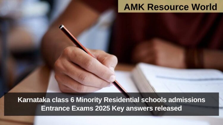 Karnataka class 6 Minority Residential schools admissions Entrance Exams 2025 Key answers released