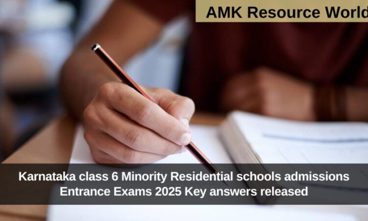Karnataka class 6 Minority Residential schools admissions Entrance Exams 2025 Key answers released