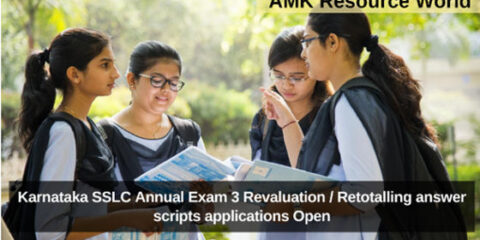 Karnataka SSLC Annual Exam 3 Revaluation / Retotalling answer scripts applications Open