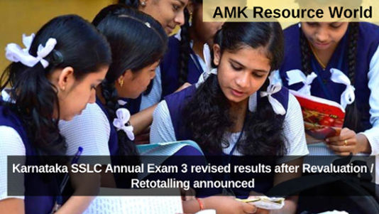 Karnataka SSLC Annual Exam 3 revised results after Revaluation / Retotalling announced