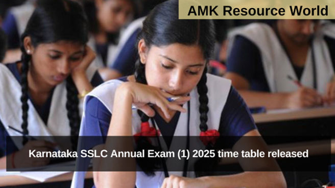 Karnataka SSLC Annual Exam (1) 2025 time table released