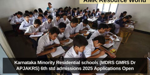 Karnataka Minority Residential schools (MDRS GMRS Dr APJAKRS) 6th std admissions 2025 Applications Open