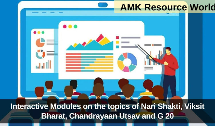 Interactive Modules on the topics of Nari Shakti, Viksit Bharat, Chandrayaan Utsav and G 20