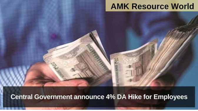 Central Government announce 4% DA Hike for Employees Effective January 1st, 2024