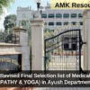 KPSC: Revised Final Selection list of Medical Officer (NATUROPATHY & YOGA) in Ayush Department released