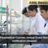 Karnataka Paramedical Courses Annual Exam November 2024 notification released