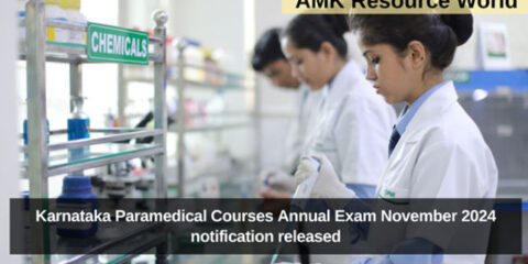 Karnataka Paramedical Courses Annual Exam November 2024 notification released